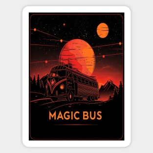 Interstellar Road Trip: Magic Bus Under the Stars Sticker